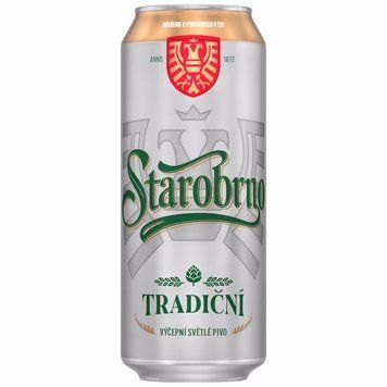 Пиво світле Starobrno Tradičn&iacute; 0.5 ж/б Чехія 1081737 фото