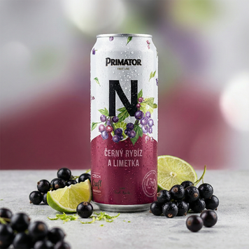 Пиво безалкогольне Primator Black Currant & Lime 0.5  ж/б Чехія 1081649 фото